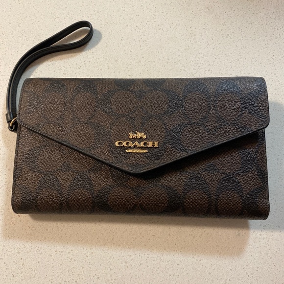 Coach Bags Travel Envelope Wallet In Signature Canvas Poshmark